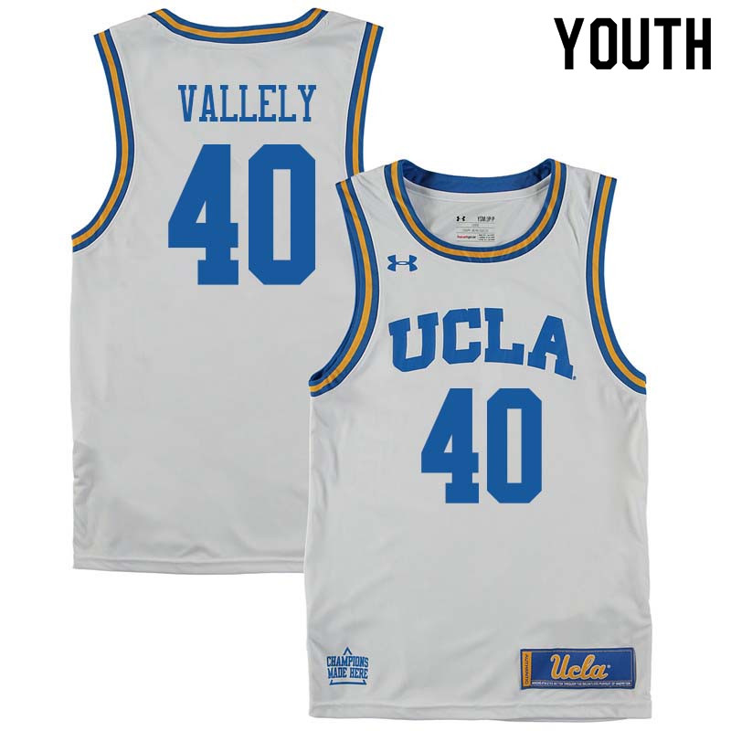 Youth #40 John Vallely UCLA Bruins College Basketball Jerseys Sale-White